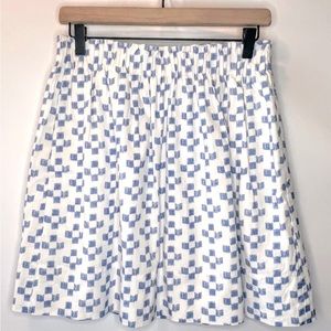 Madewell Crosshatch Ikat Shirred Mini Skirt Size S